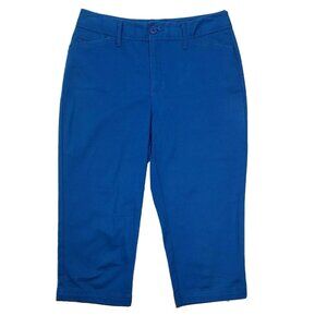 St Johns Bay Crop Pants Womens Size 6  Solid All Blue Secretly Slender NWOT‎